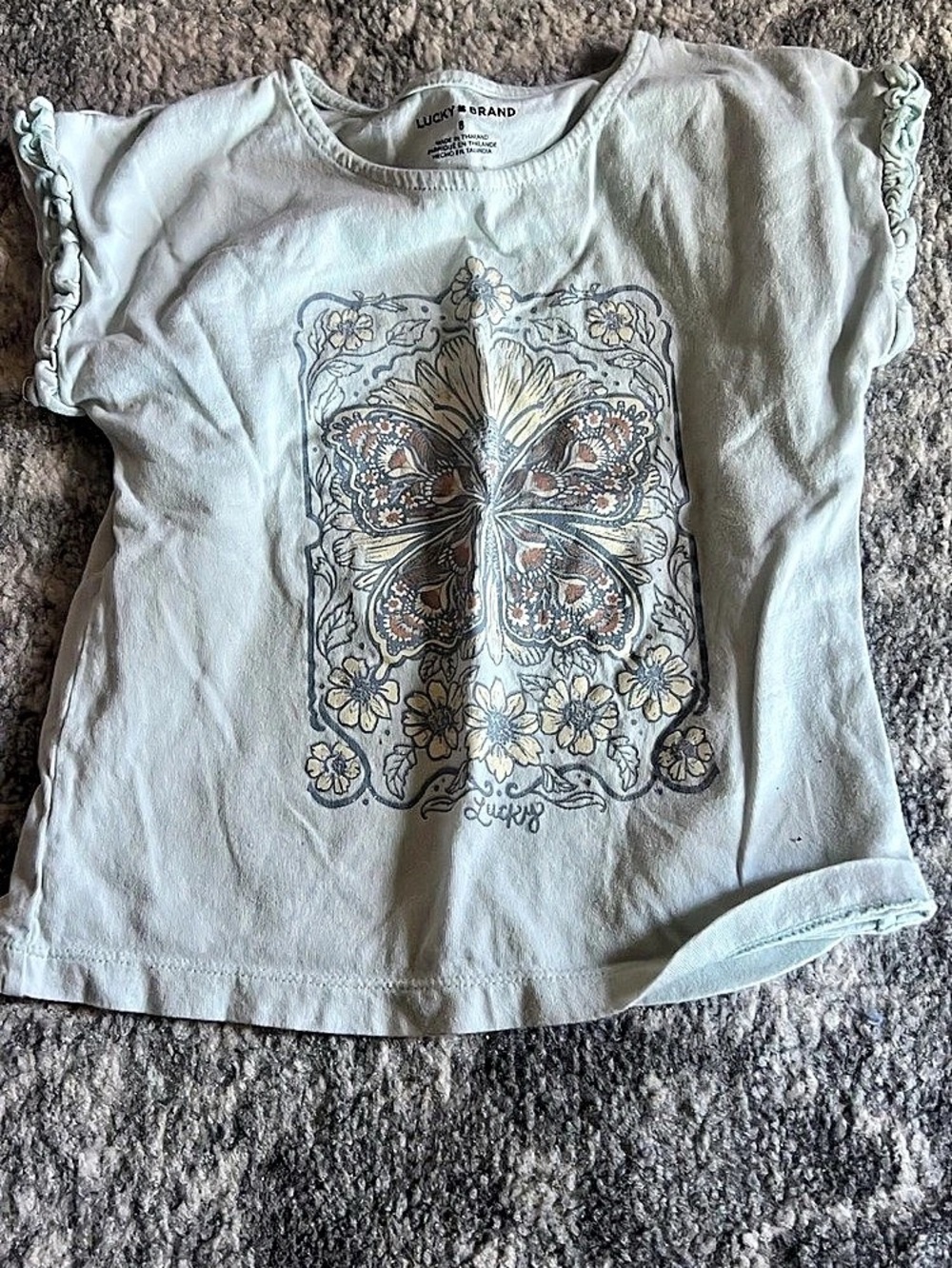 Lucky Brand Graphic Short Sleeve Tee in White